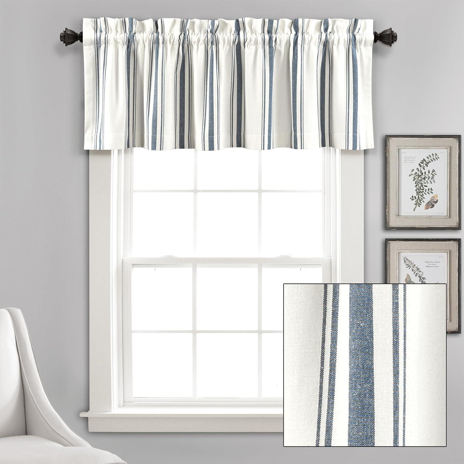 Lush Decor Striped Cotton Tailored Window Valance