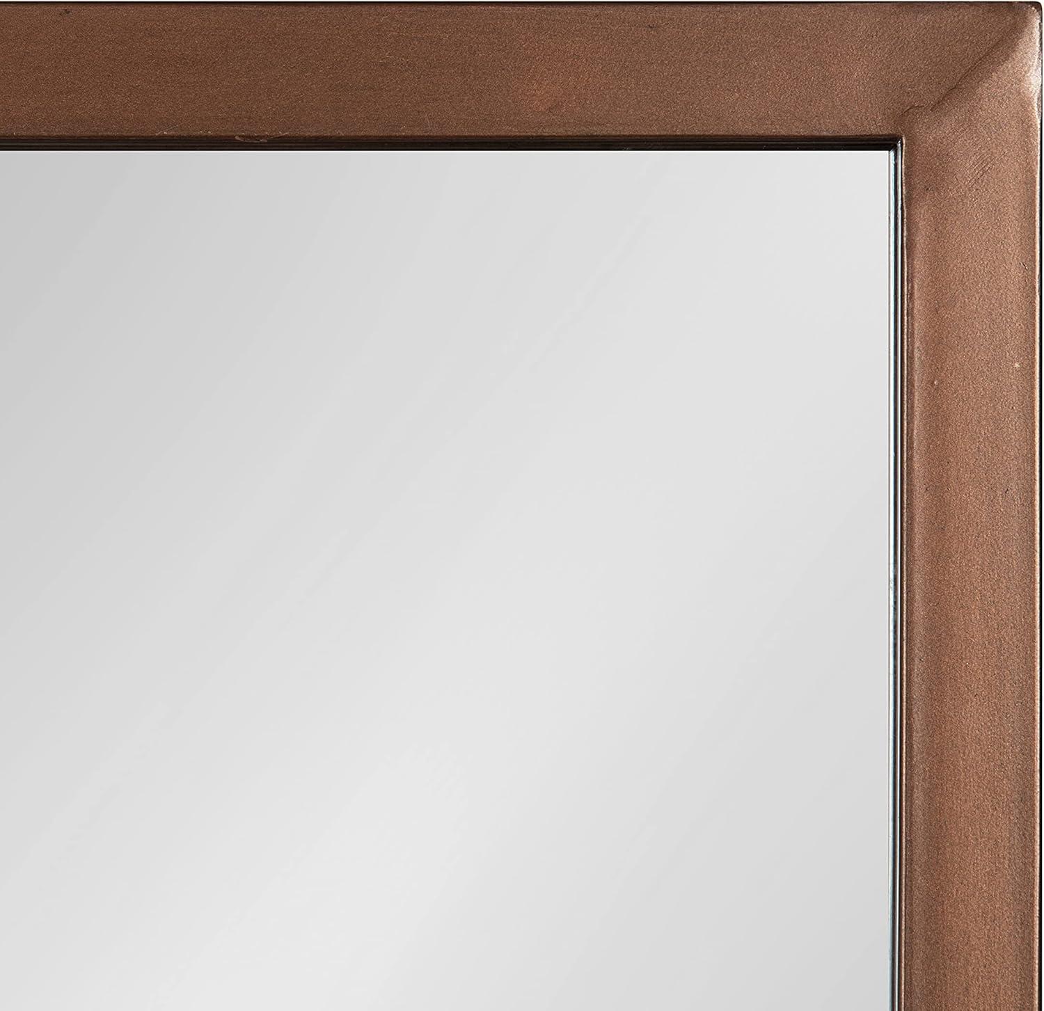 Kate and Laurel Jackson Metal Frame Mirror with Shelf, Bronze 18x40