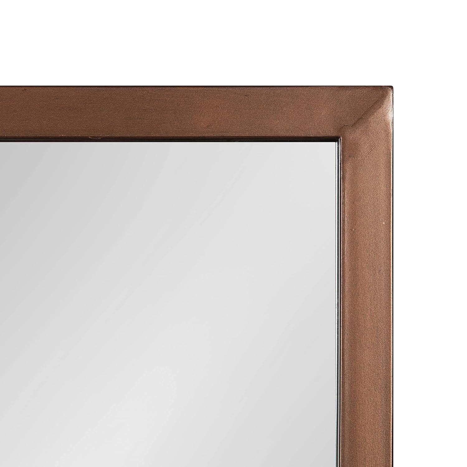 20" x 30" Jackson Metal Framed Decorative Wall Mirror with Shelf Bronze - Kate & Laurel All Things Decor: Modern Rectangle