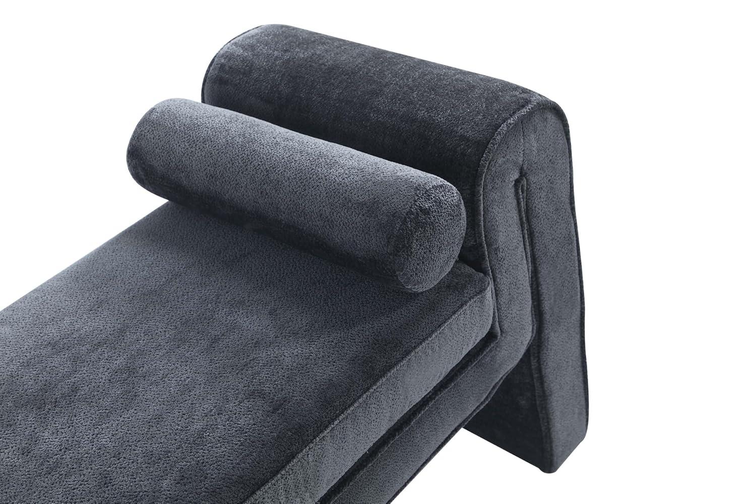 Manhattan Comfort 59" Concord Modern Chenille Upholstered Bench Terracotta