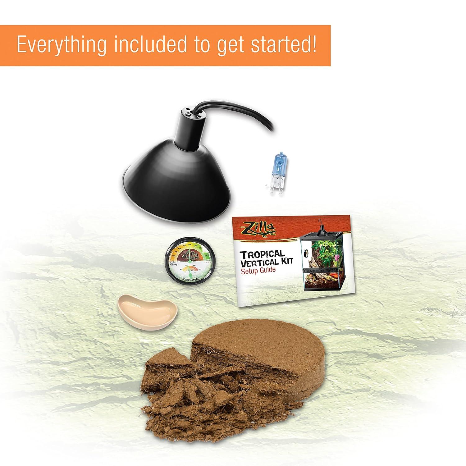 Zilla Tropical Reptile Vertical Starter Kit with Mini Halogen Lighting (ECOM)