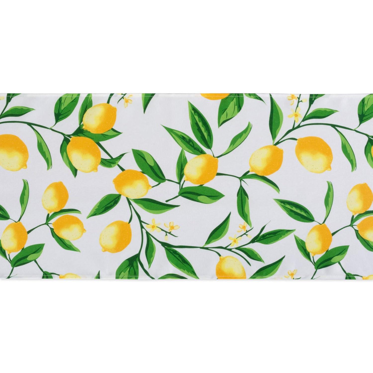 Design Imports Lemon Bliss Print Outdoor Table Runner 14X108 Inches
