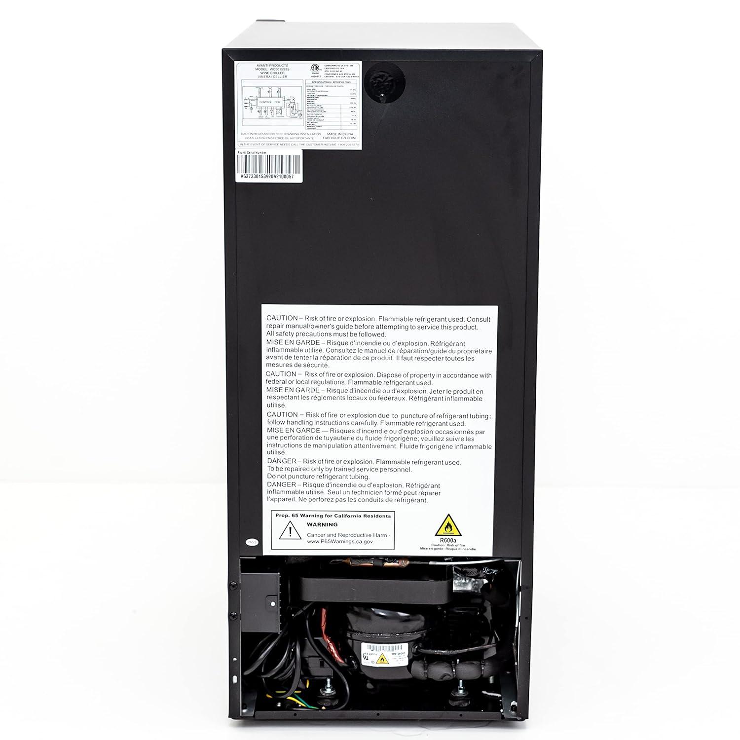 30 Bottle Wine Chiller, Black