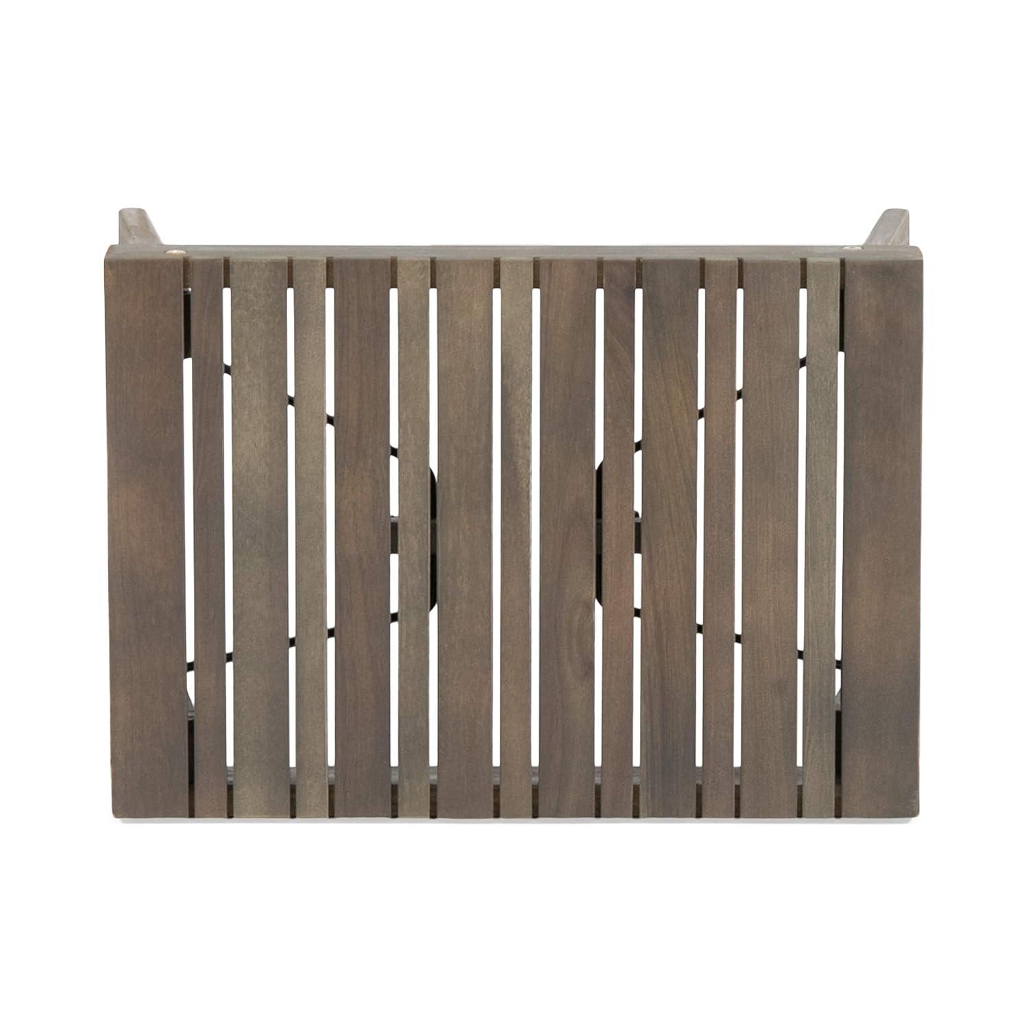Kyoto Acacia Wood Folding Side Table: Compact, Water-Resistant Patio Furniture - Christopher Knight Home
