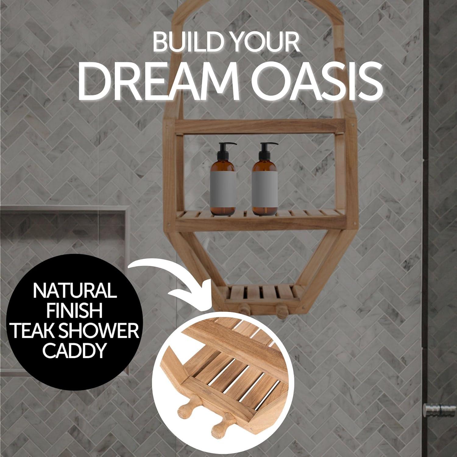 Nordic Teak Natural Shower Caddy - Beige