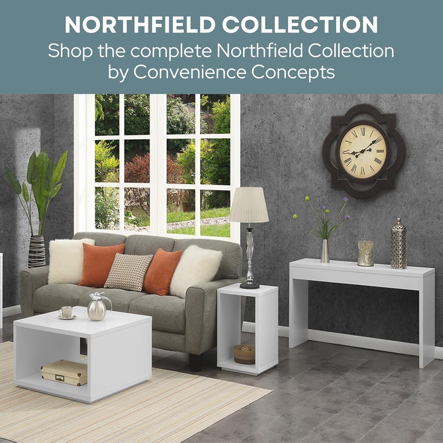 Convenience Concepts Northfield Hall Console Table/Desk, White Faux Marble