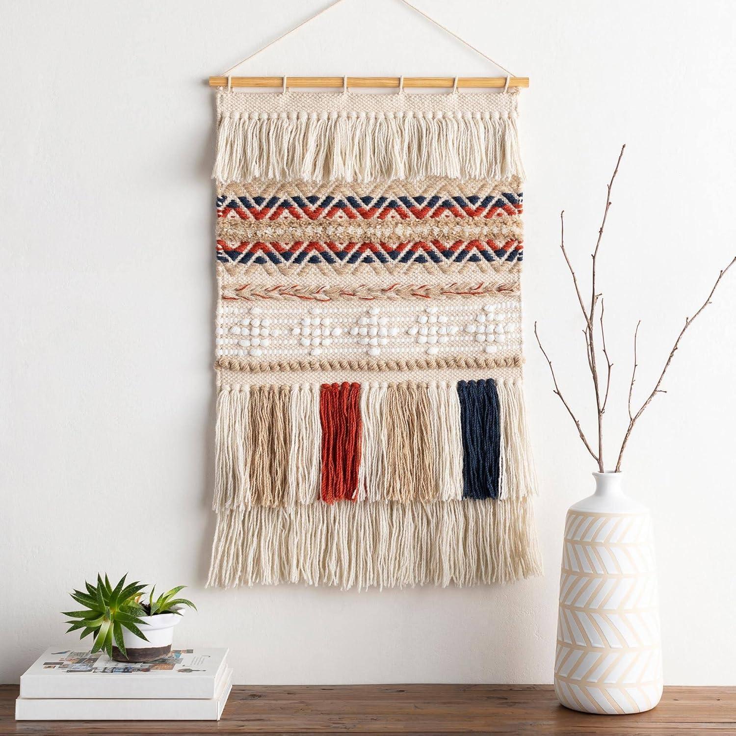 Niederndorf 32" Khaki and Multicolor Macrame Wall Hanging