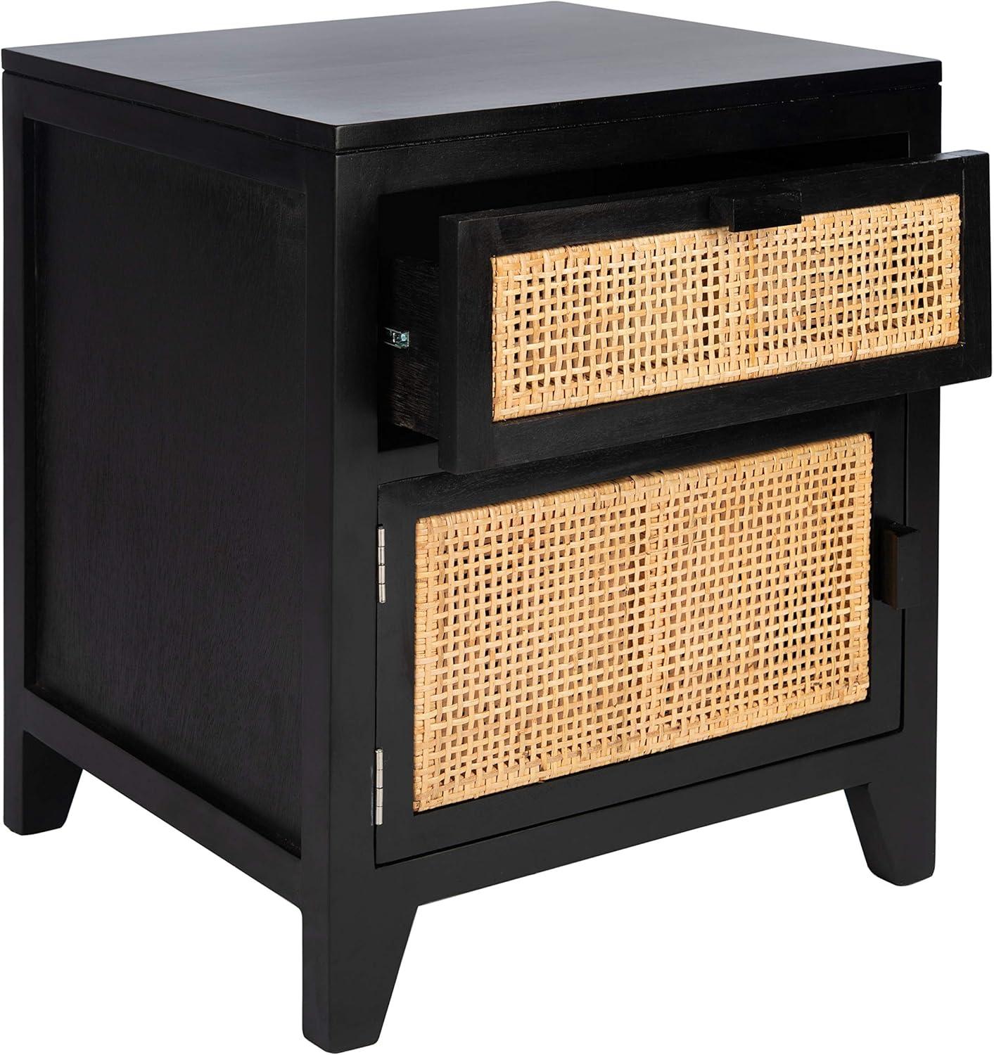 Miya 1 Drawer Nightstand - NST5012 - Black/Natural - Safavieh