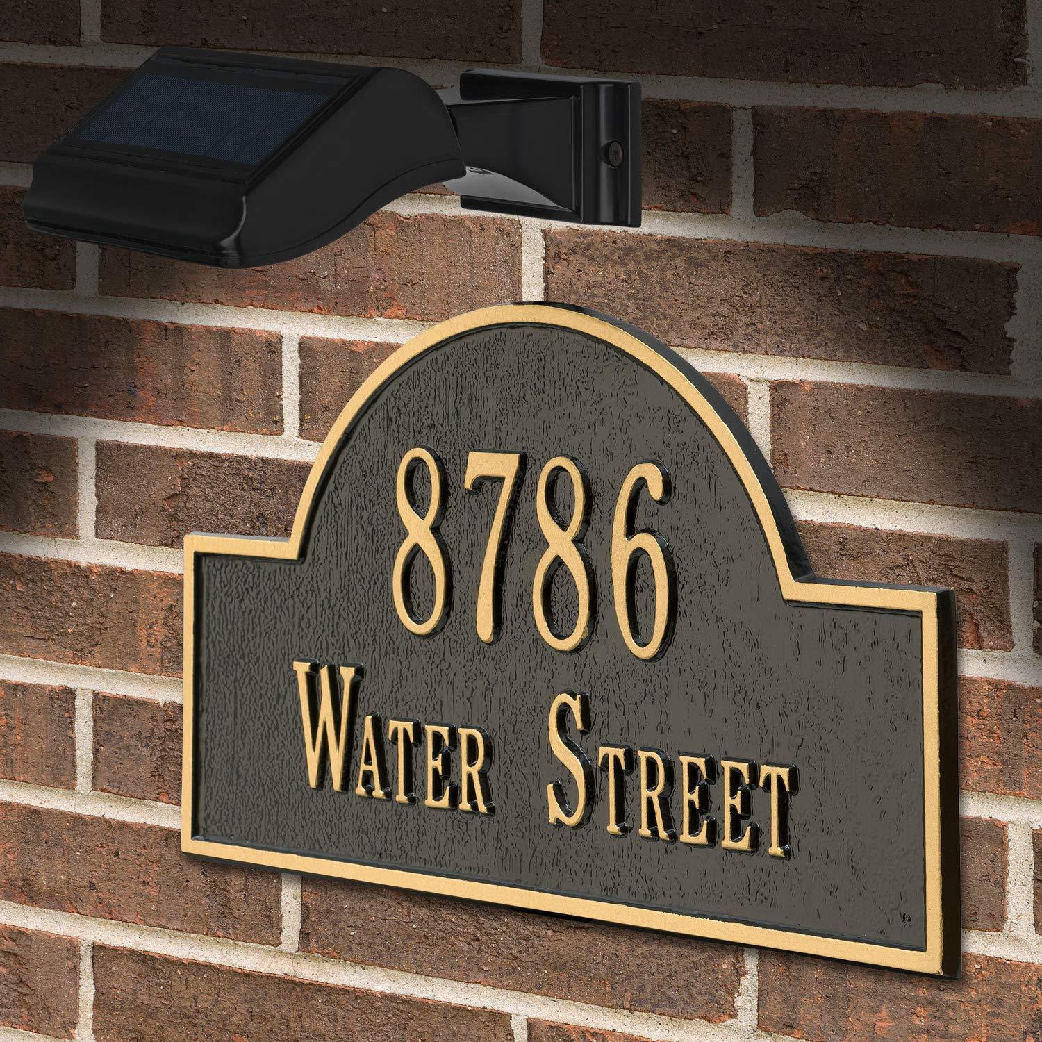 Whitehall Products 14247 Illuminator Solar Address Standard Wall Lamp - Black
