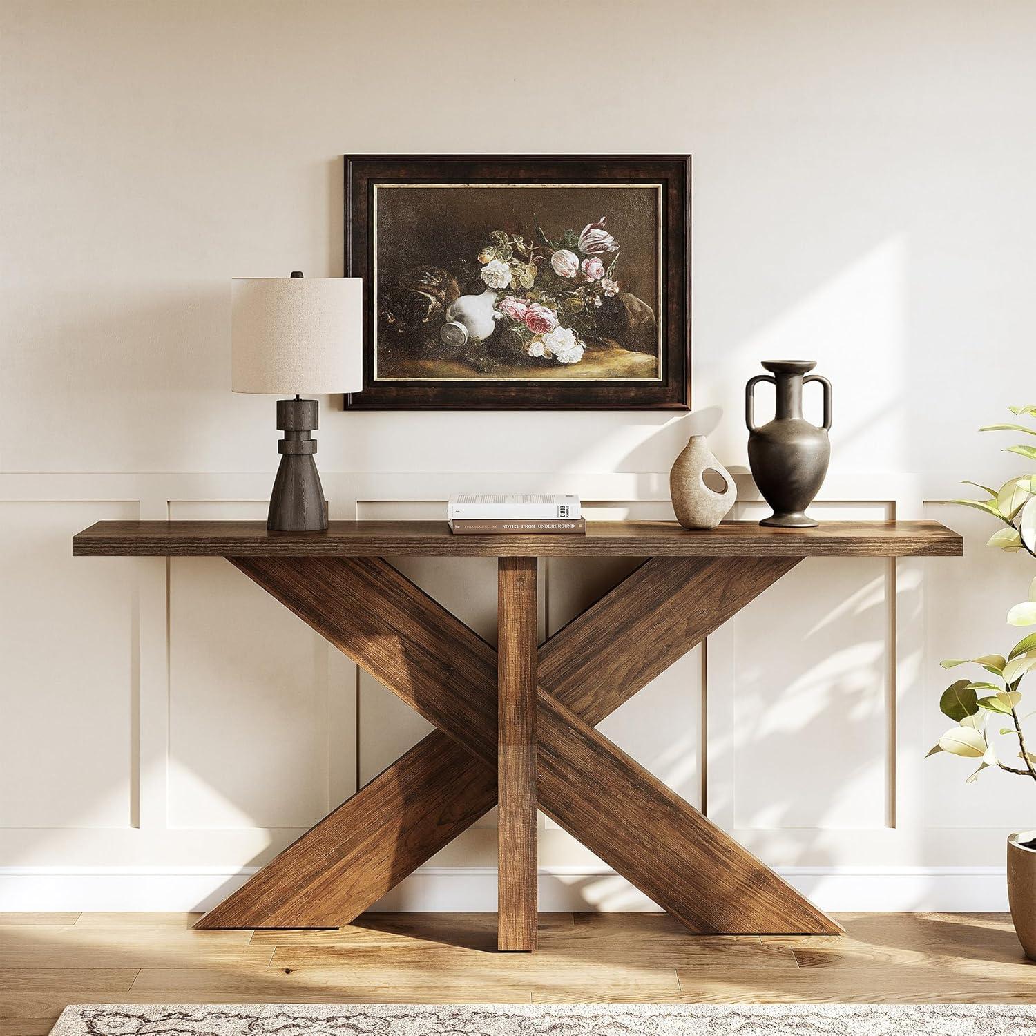 Ophelia & Co. 70.9" Farmhouse Console Table, Wood Hallway Sofa Table | Wayfair