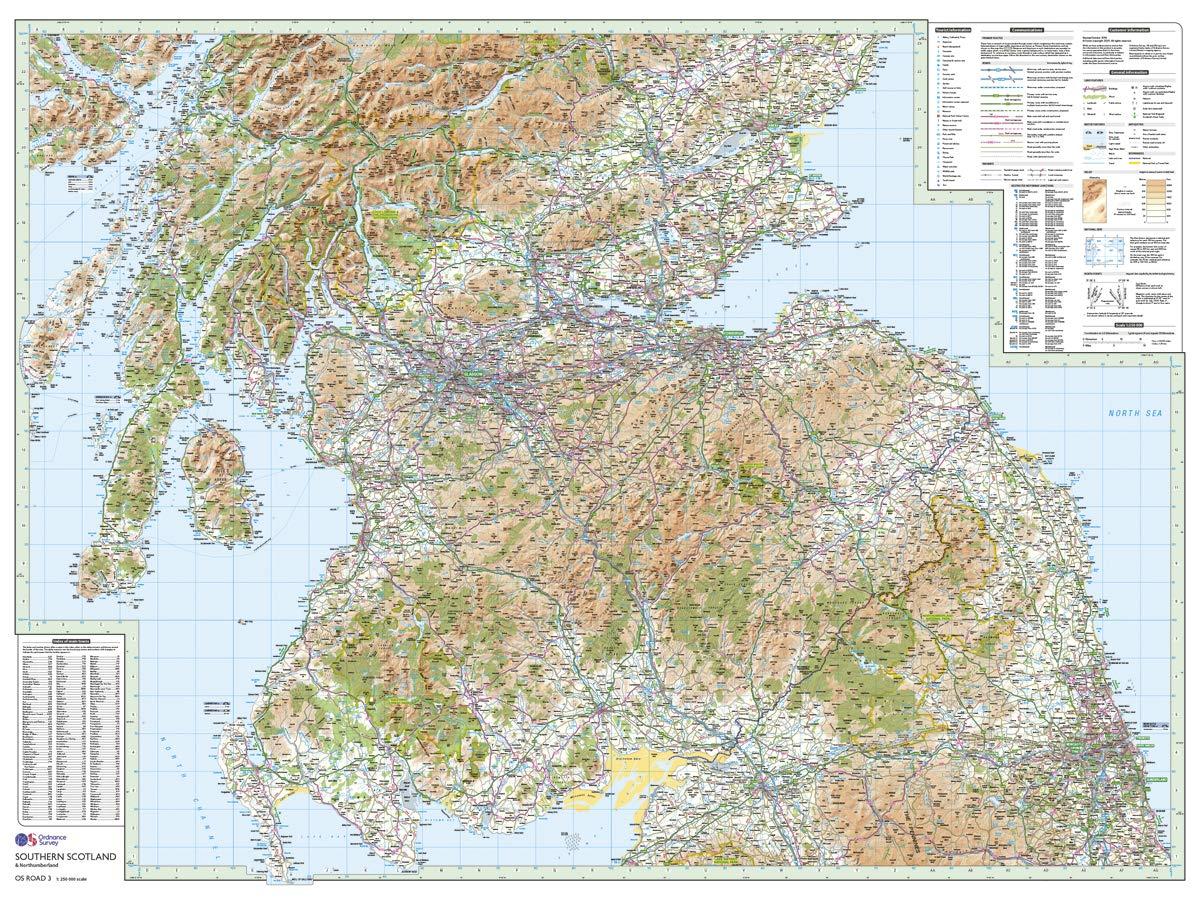 Southern Scotland & Northumberland Folded Sheet Map