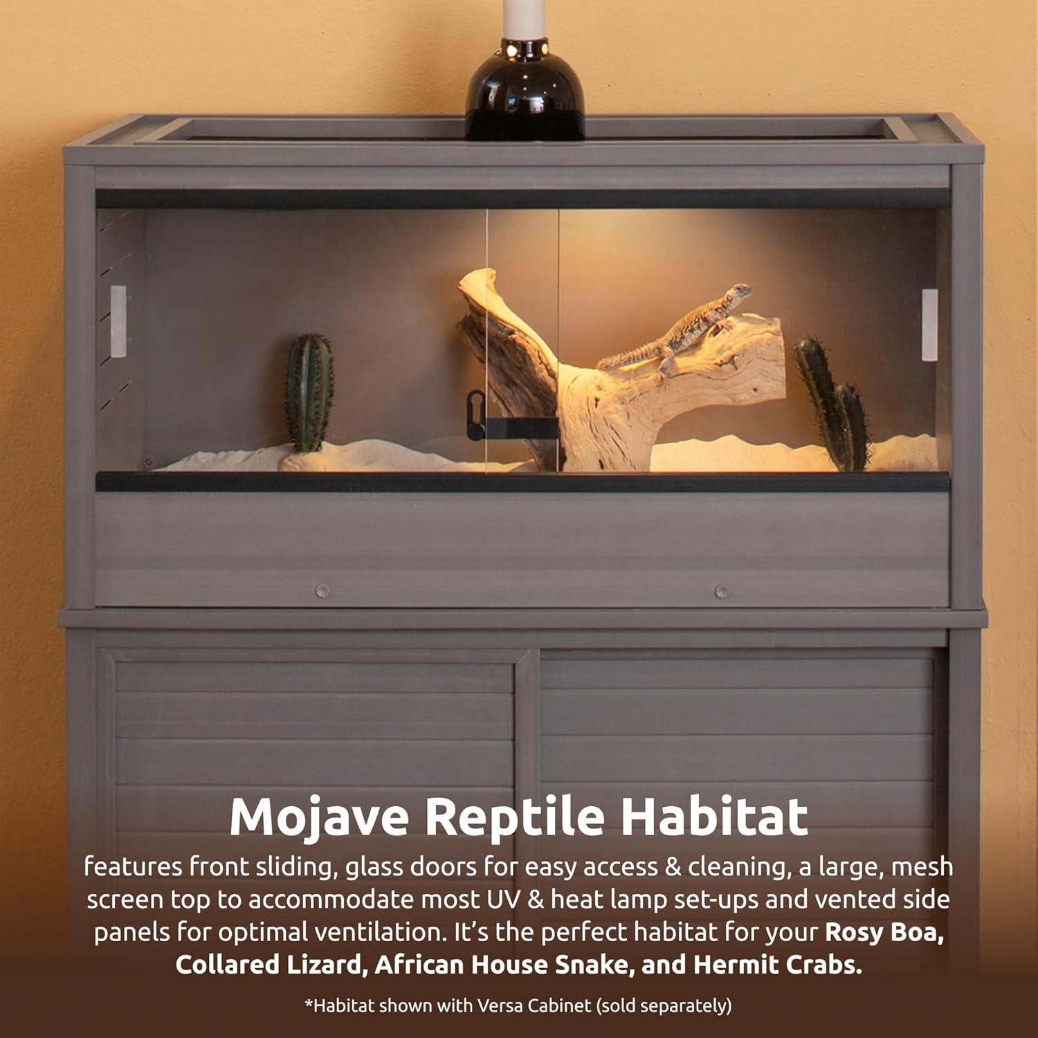 New Age Pet® ECOFLEX® 36 in. Mojave Reptile Terrarium Lounge - Durable Composite Habitat with Ventilated Side Panels, Removable Sliding Glass Doors and Mesh Screen Top for UV/Heat Lamp Setup