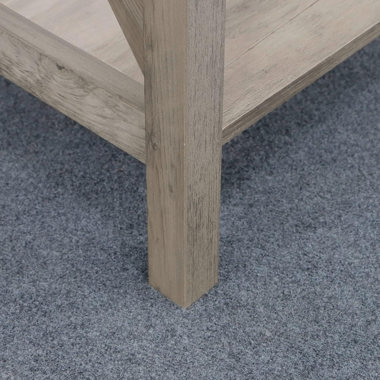 Rainbow Sophia Side Table End Table for Living Room, Farmhouse Accent Wood Nightstand for Bedroom with 2-Tier Storage, Dark Walnut