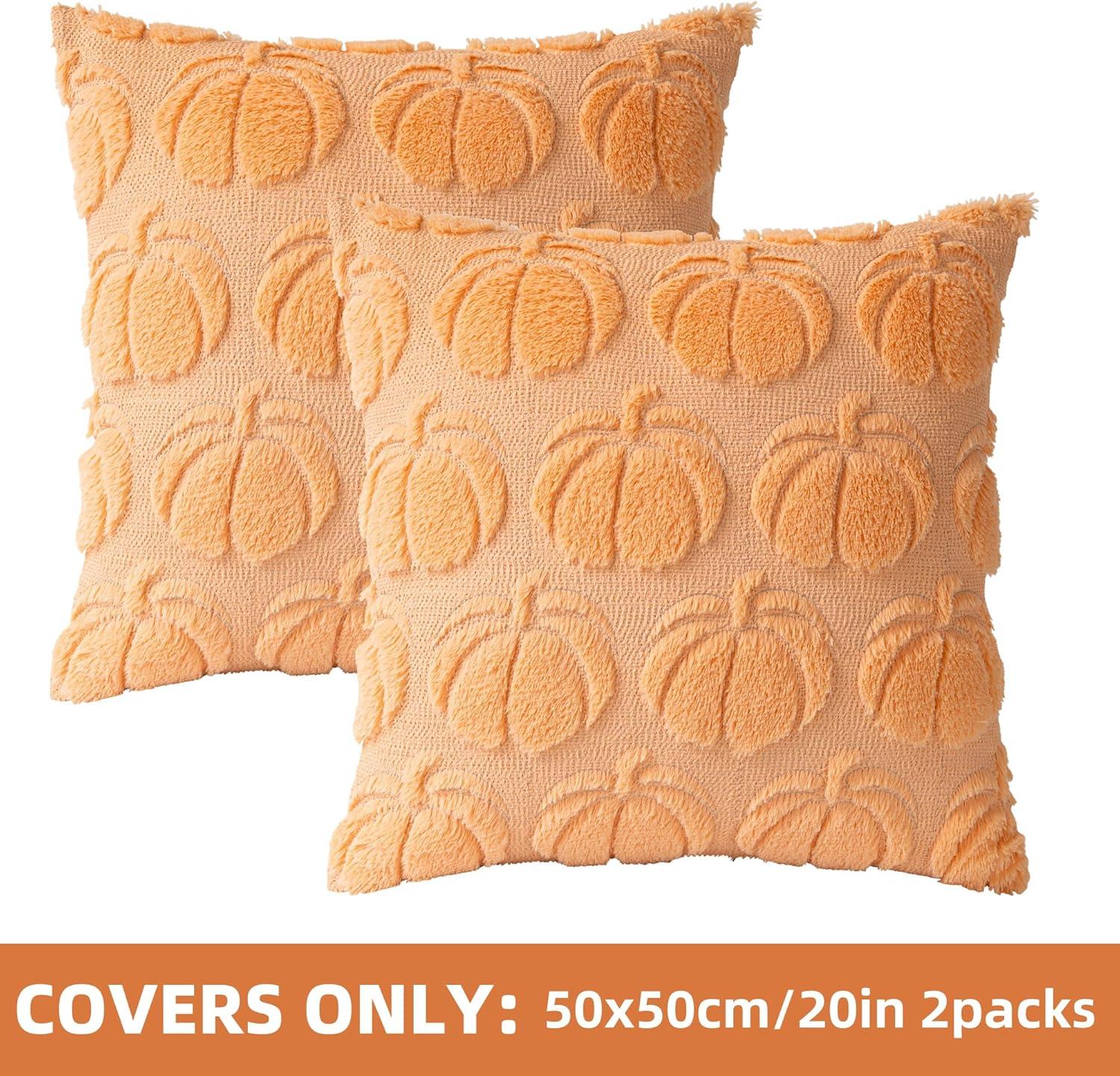 Clearance Deals!Crcmjuhgsa Pillow Case 2pc Pumpkin Fall Decorative Throw Pillow Covers 18"x18" Soft Faux Pillow Covers For Autumn Plush Pillow Cases For Farmhouse Halloween Decor