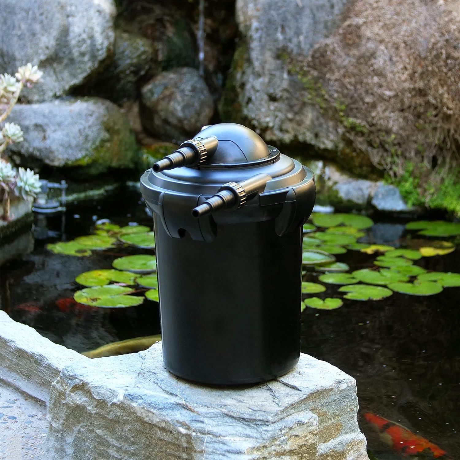 Black 15" Bio-Pure Pressure Pond Filter with Indicator