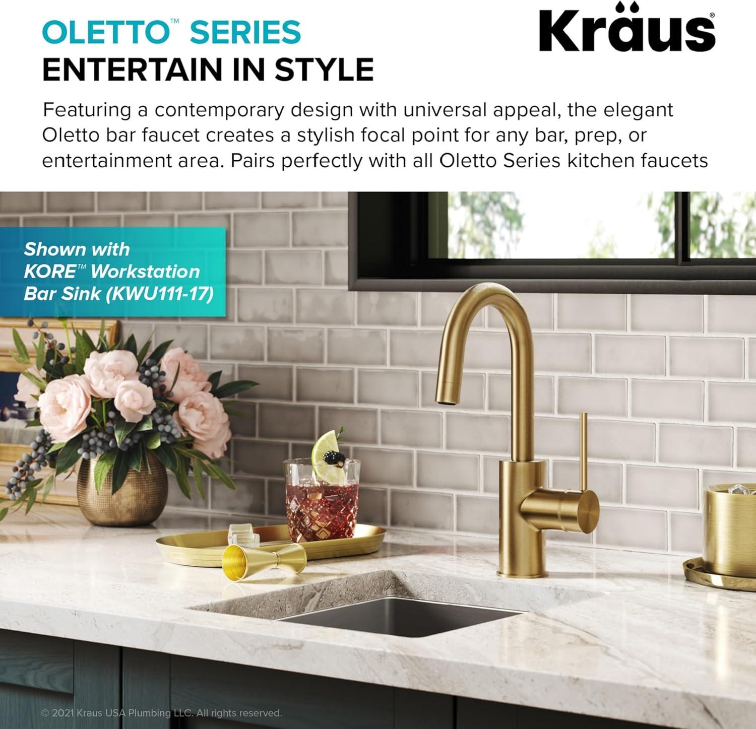 Kraus Oletto™ Single Handle Kitchen Bar Faucet KPF-2600SFACB