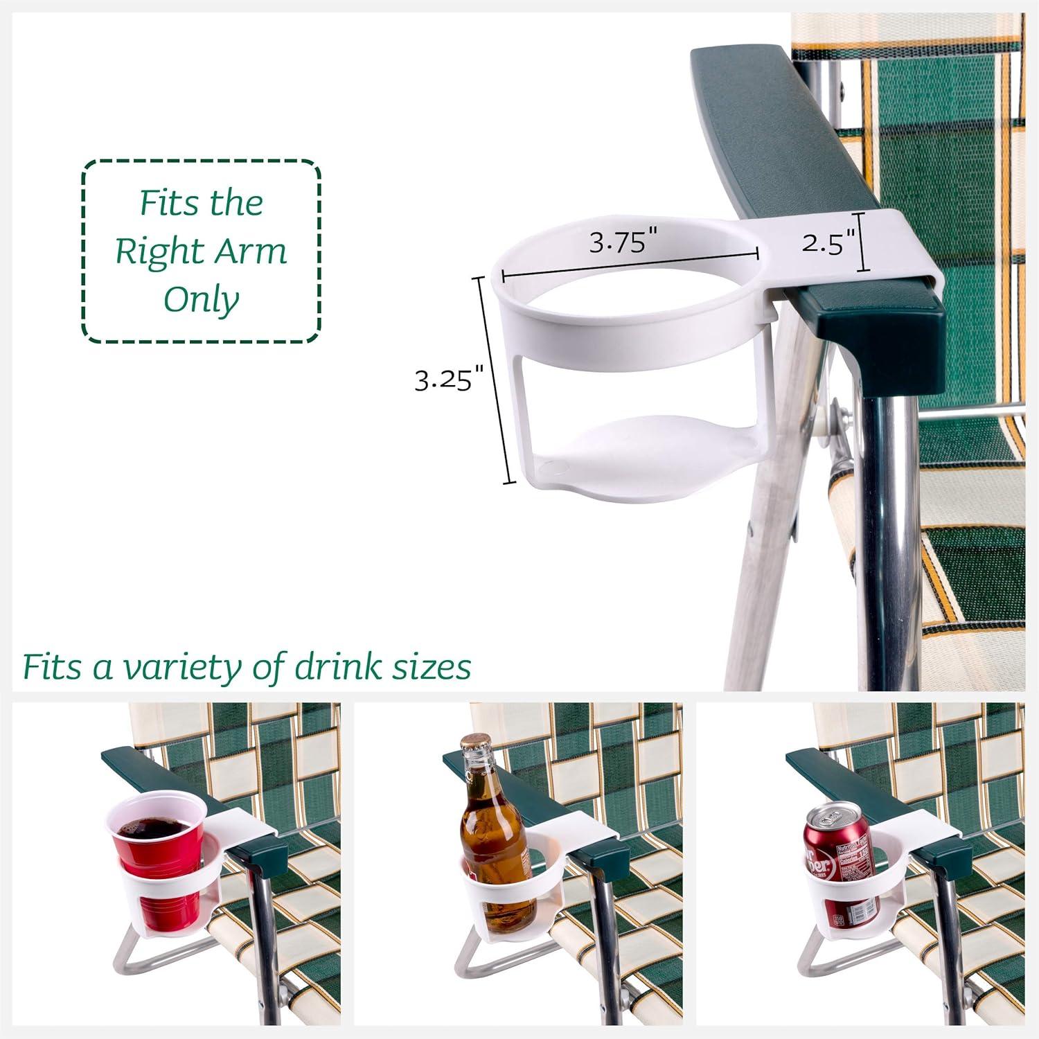 Lawn Chair USA White Cup Holder Attachment Enhance Your Outdoor Relaxation Experience