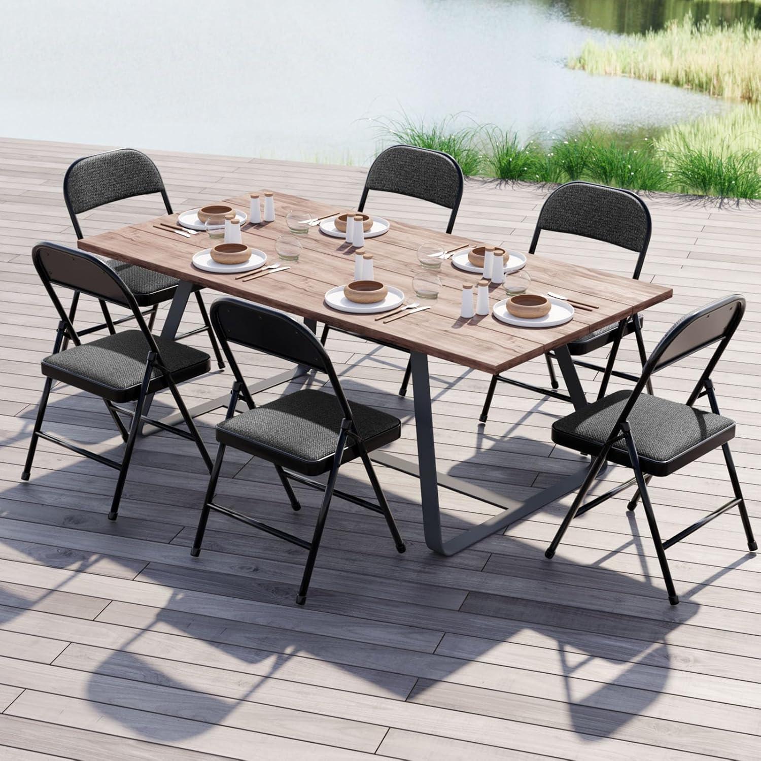 National Public Seating Commercialine Steel Folding Chair Set (Set of 4)