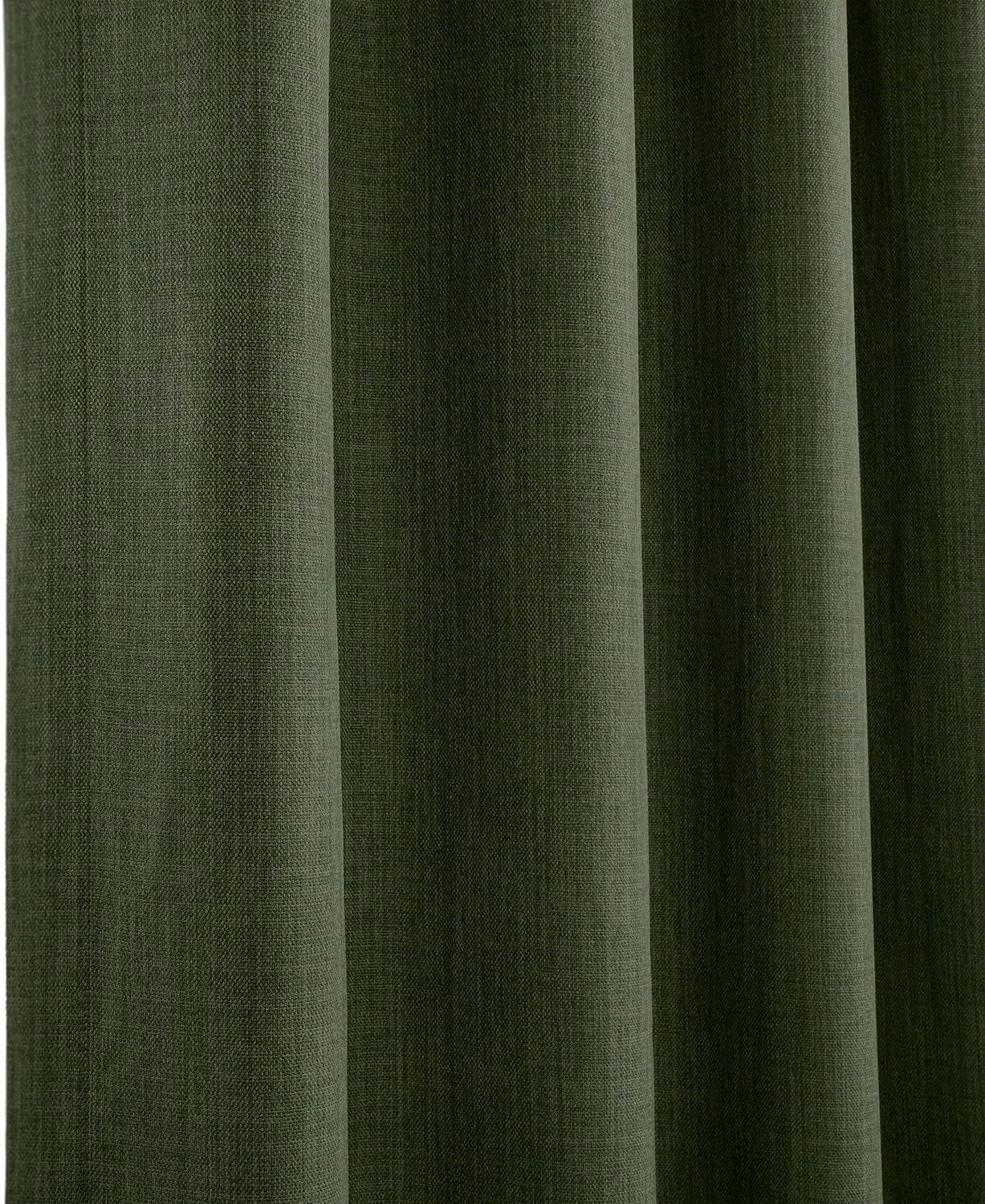 HPD Half Price Drapes Grommet Linen Curtains 84 Inches Long Room Darkening Curtains for Bedroom & Living Room (1 Panel), 50W x 84L, Tuscany Green