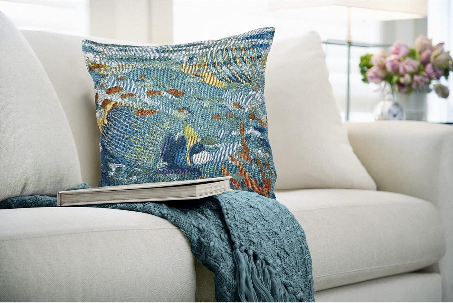 Fantasea Ocean Multicolor Indoor/Outdoor Square Throw Pillow