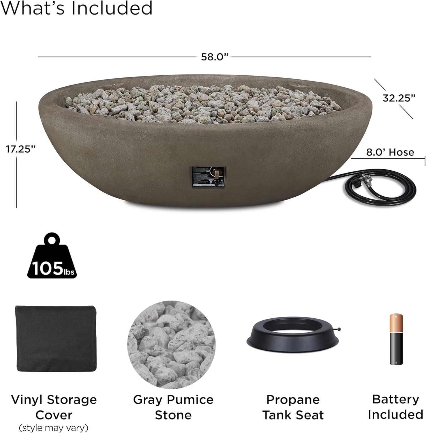 Fernanda Fire Bowl - Gray / Large Oval