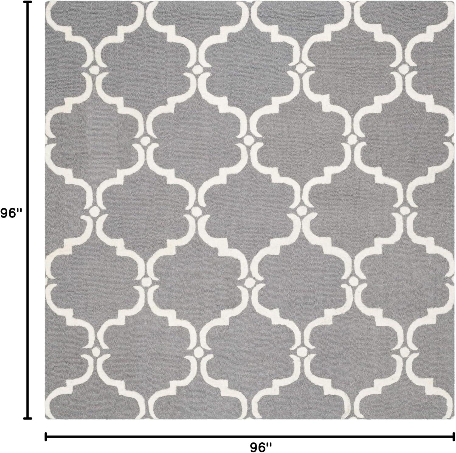 SAFAVIEH Cambridge Hamilton Geometric Wool Area Rug, Blue/Ivory, 8' x 8' Square