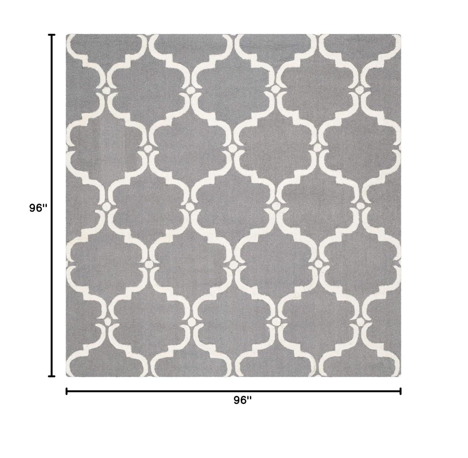 SAFAVIEH Cambridge Hamilton Geometric Wool Area Rug, Blue/Ivory, 8' x 8' Square