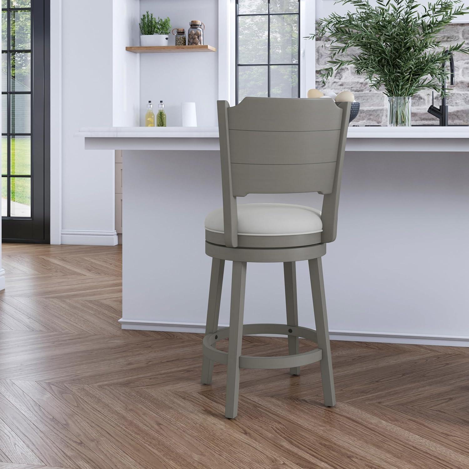 Hillsdale Furniture Clarion Wood Counter Height Swivel Stool, Distressed Gray