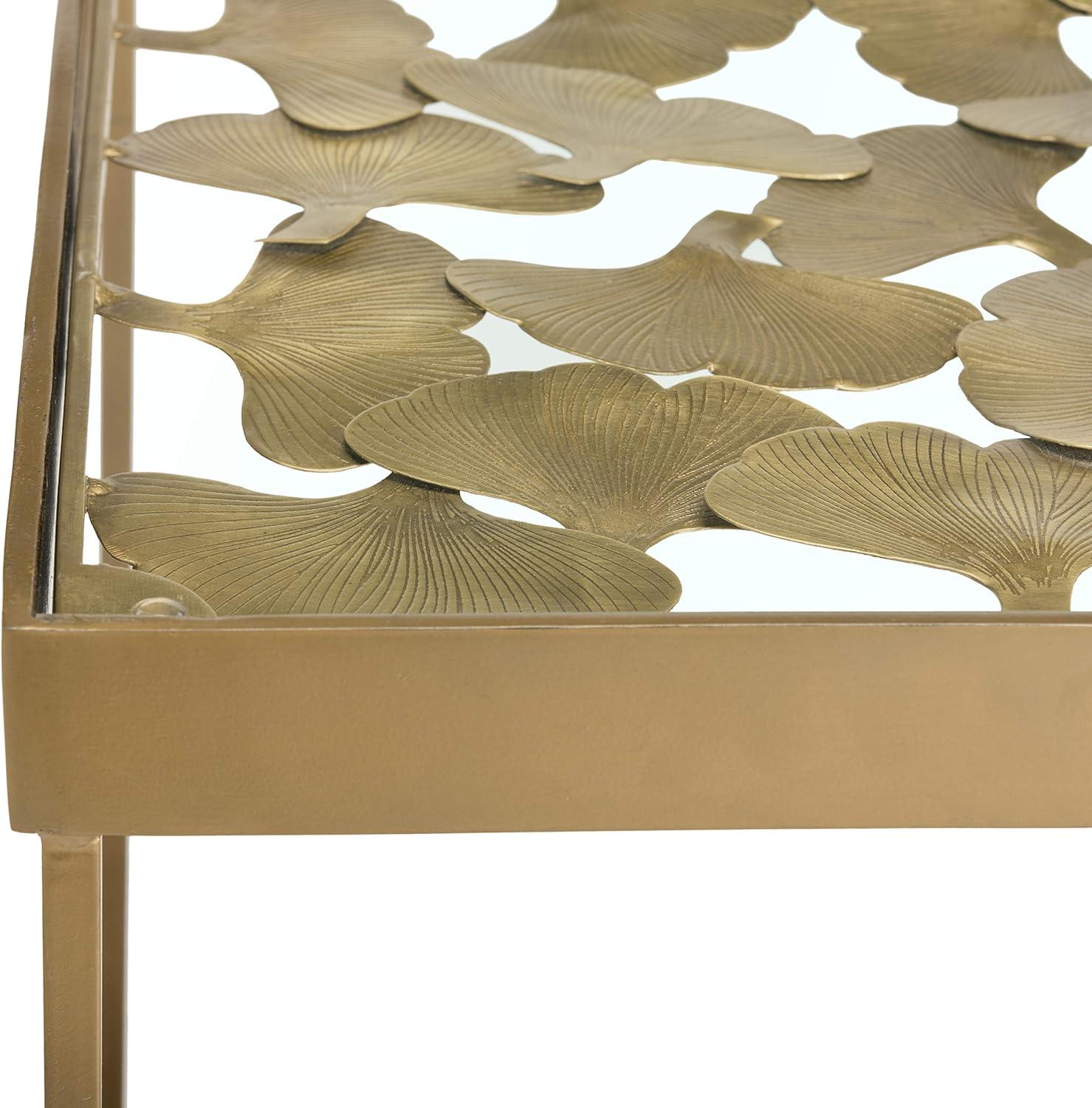 Lilian Leaf Side Table - Antique Brass - Safavieh.