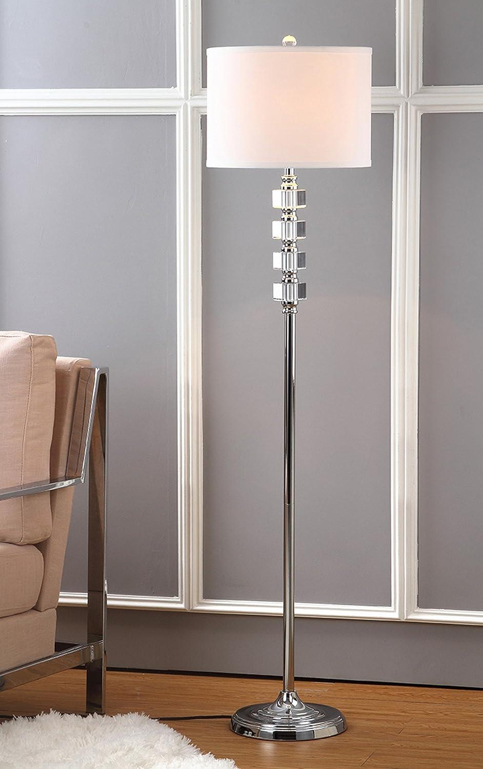 Lombard 60 Inch Chrome and Crystal Floor Lamp