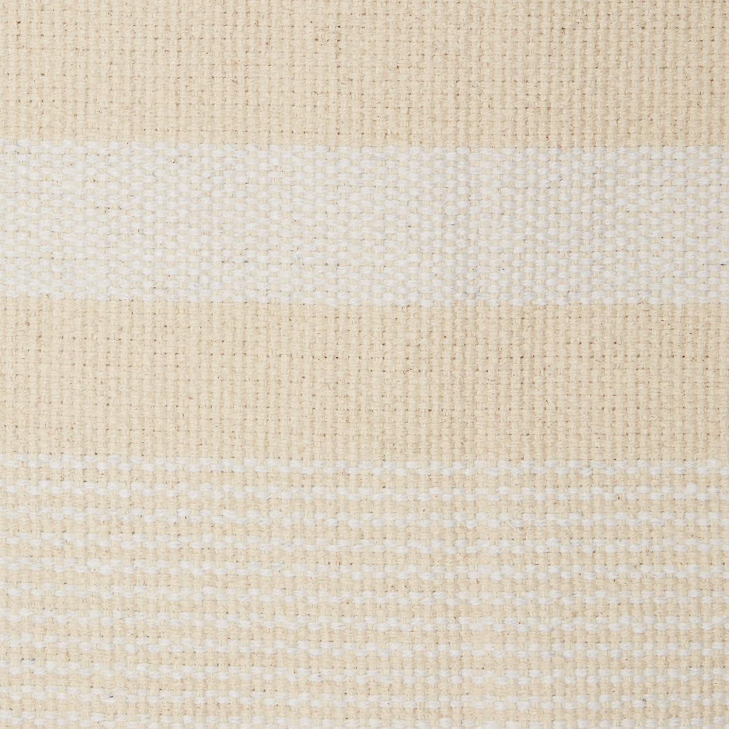 Natural Cabana Stripe Handwoven Recycled Cotton Yarn Rug, 2x3 ft