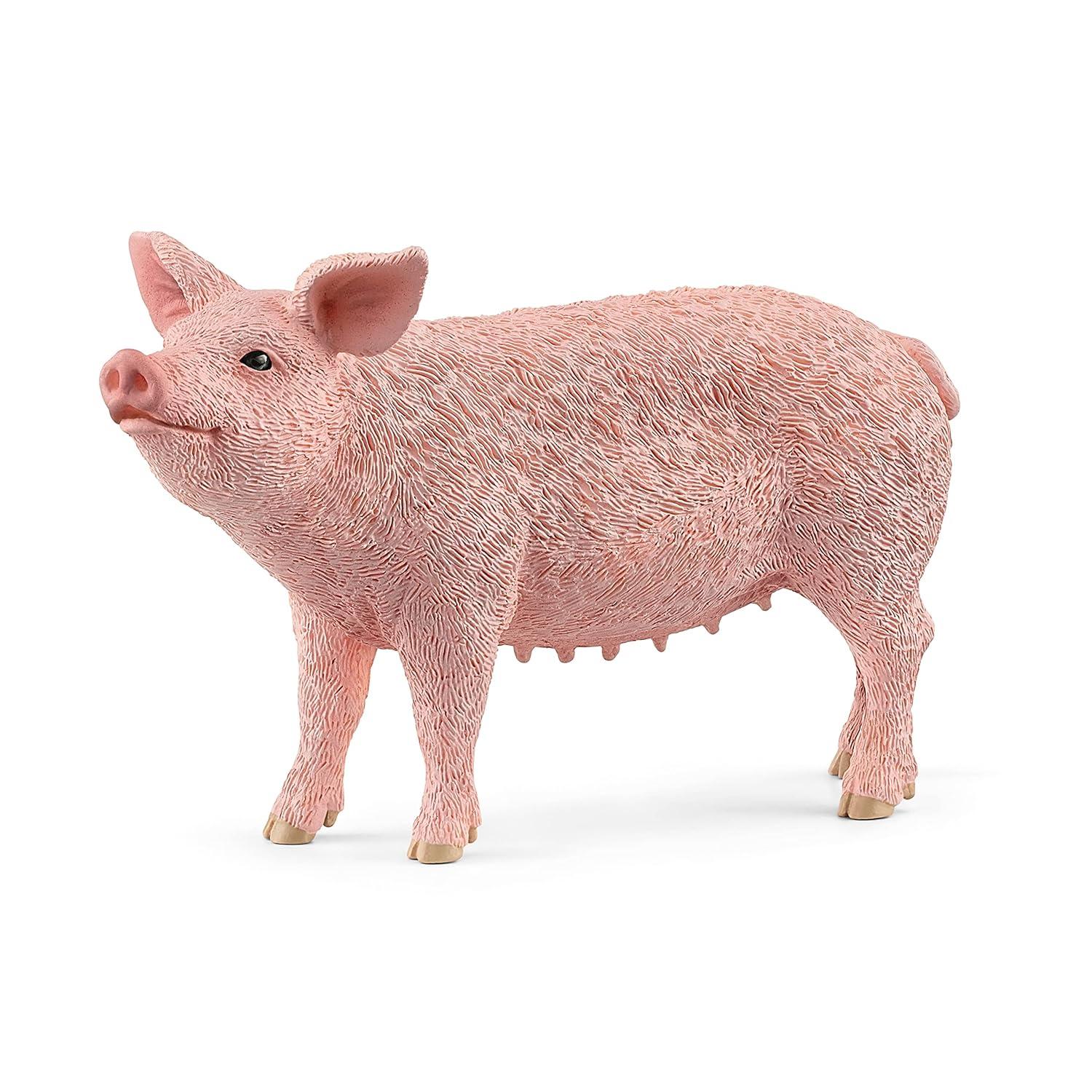Realistic Pink Farm Animal Pig Toy Figurine