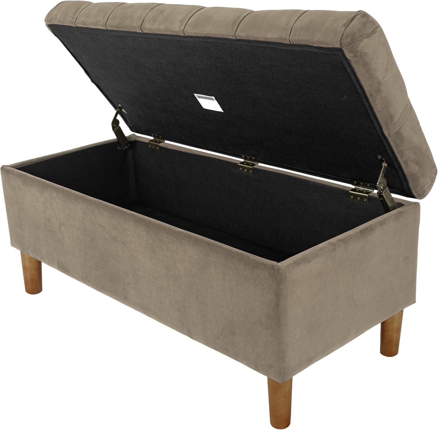 Velvet Upholstered Storage Bench