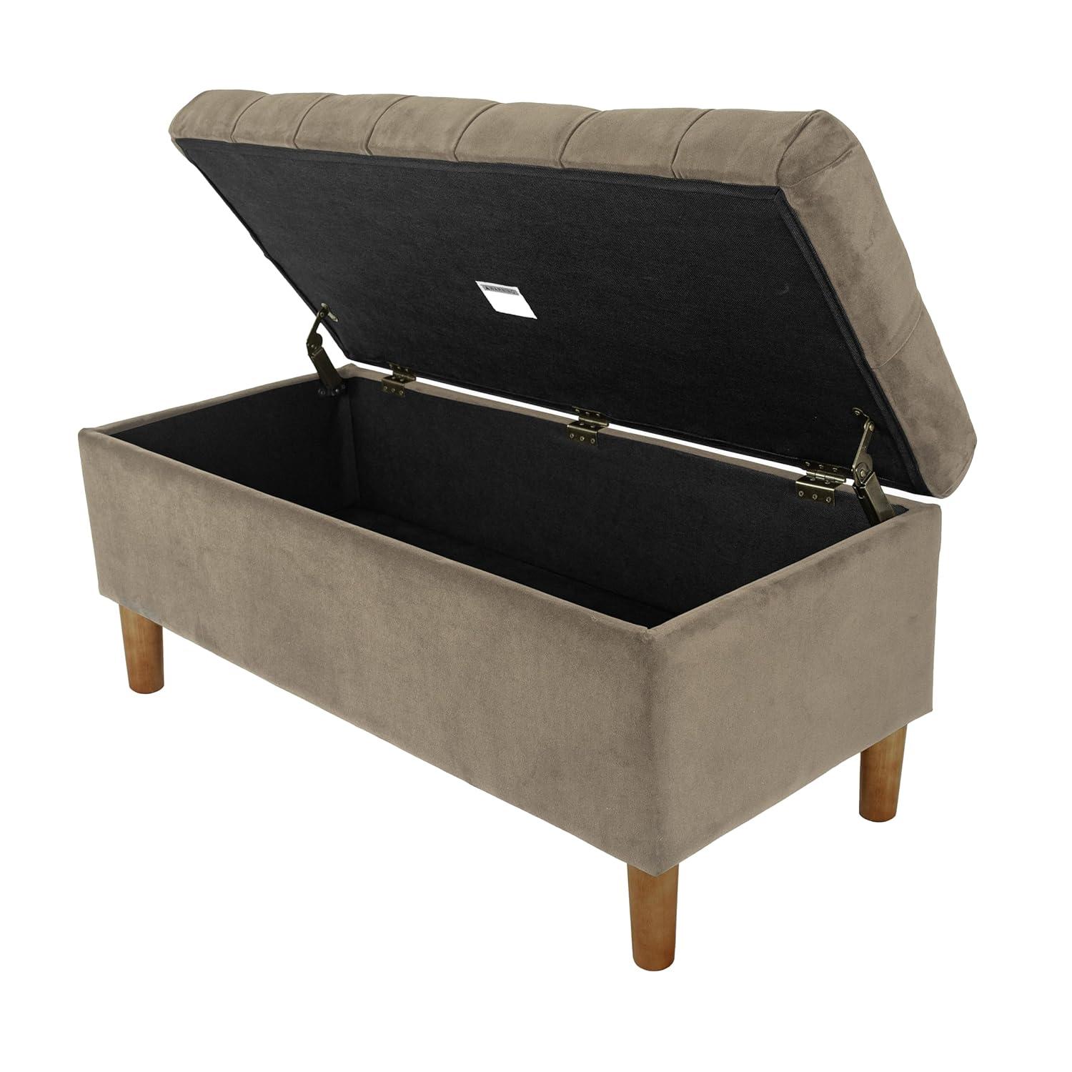 HomePop Velvet Upholstered Storage Bench