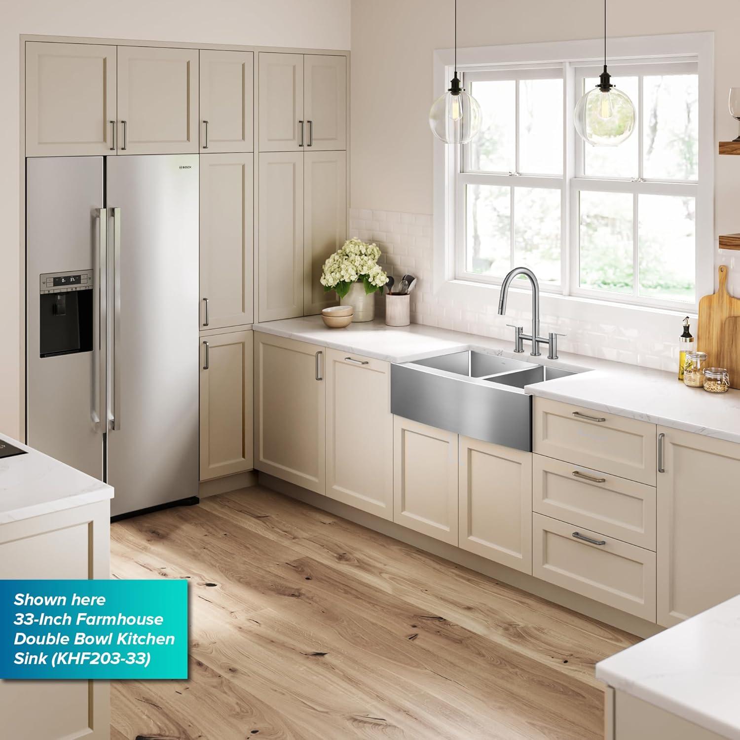 KRAUS Standart Pro Apron Front Farmhouse 16 Gauge Single Bowl Stainless Steel Kitchen Sink