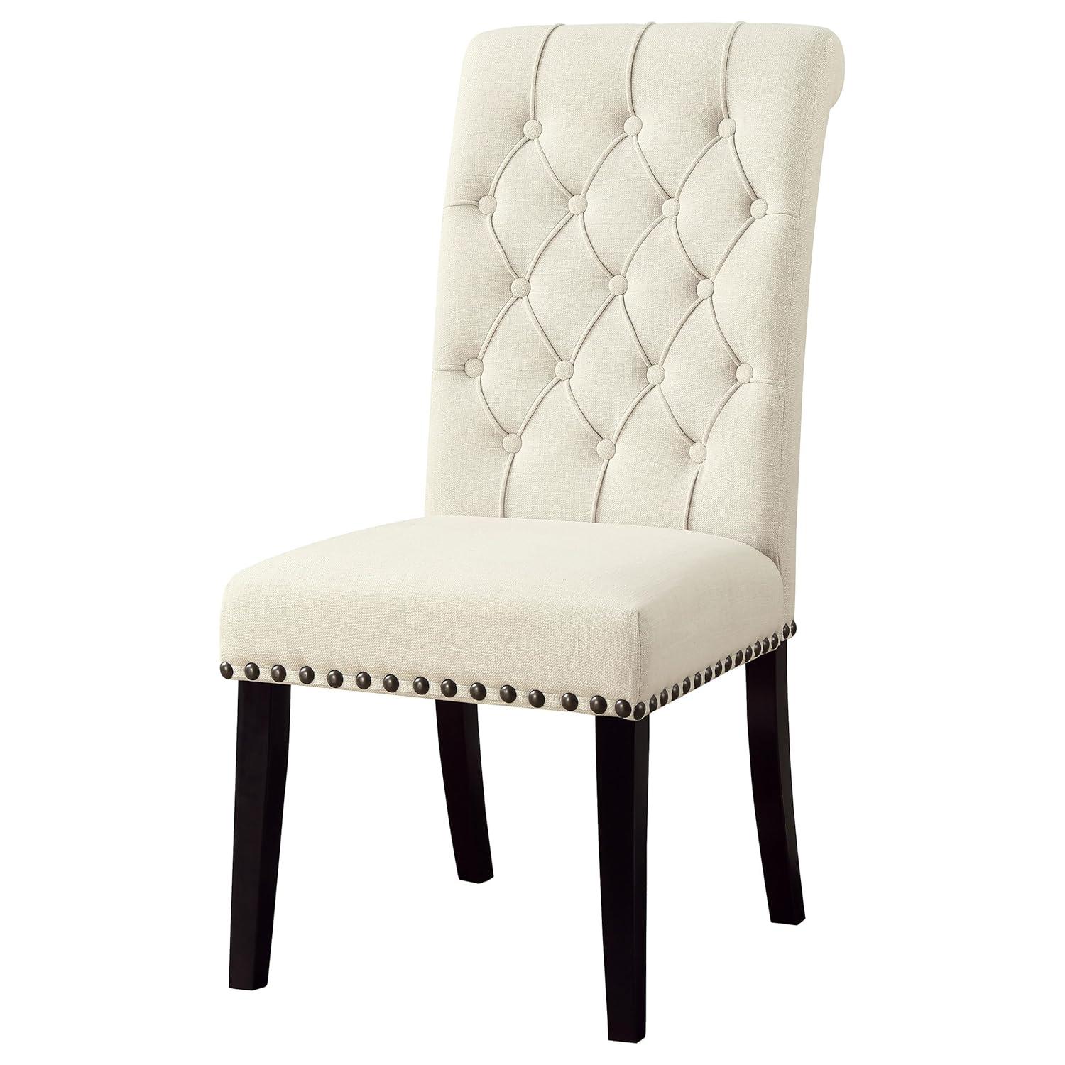 Coaster Mapleton Tufted Upholstered Fabric Dining Chairs in Beige
