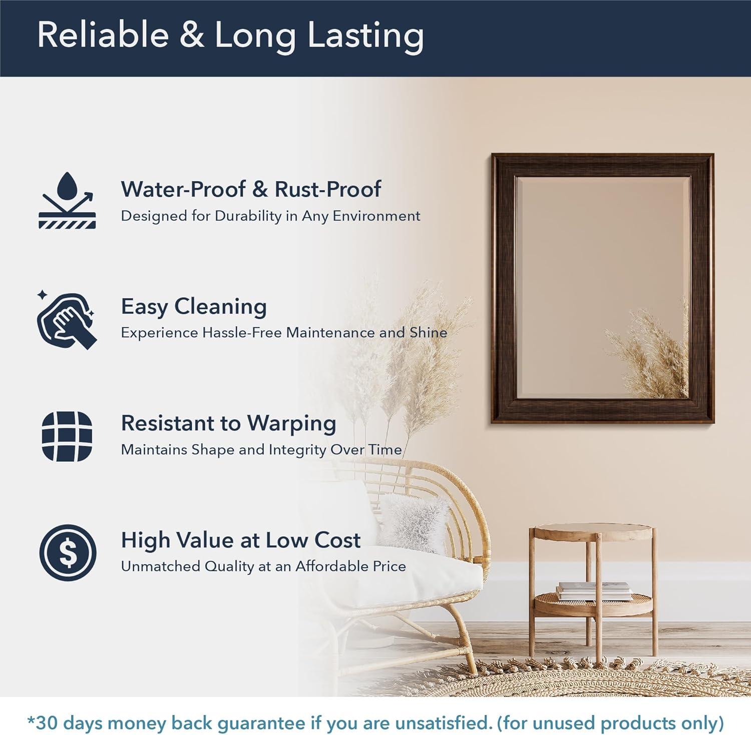 Head West Oil rubbed Bronze Framed Beveled Accent Wall Vanity Mirror - 28 x 34