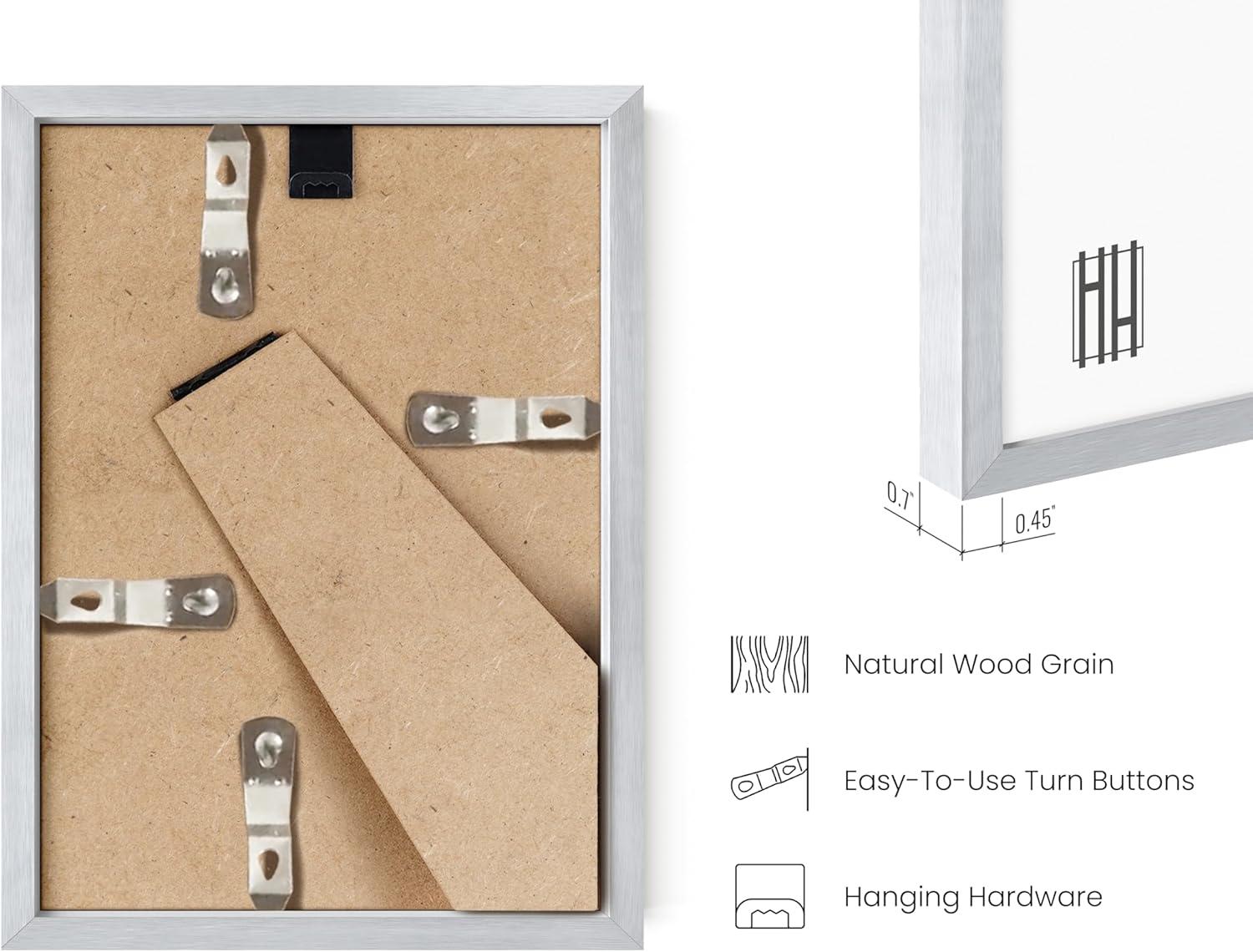 Haus and Hues Metal Picture Frame with Plexiglass Cover, Silver, 4x6