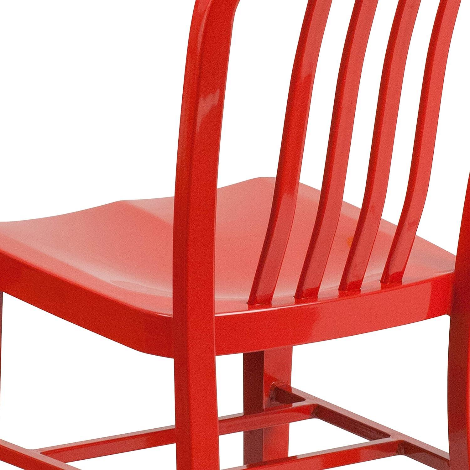 Flash Furniture Gael Commercial Grade 2 Pack Red Metal Indoor-Outdoor Chair