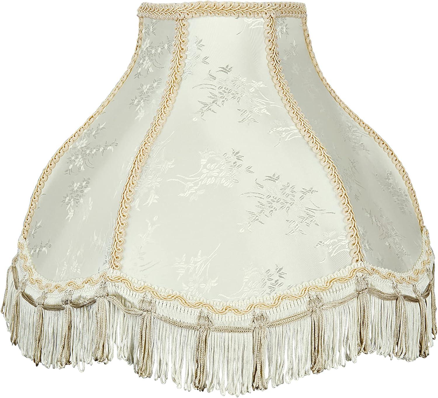 Aspen Creative 30331 Transitional Scallop Bell Shape Spider Construction Lamp Shade in Ivory, 13" wide (5" x 13" x 9 1/2")