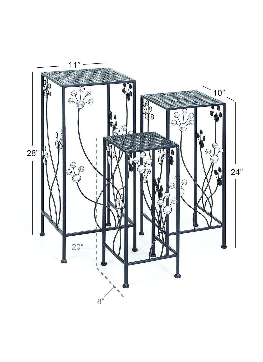 Set of 3 Modern Iron Square Plant Stands - Olivia & May