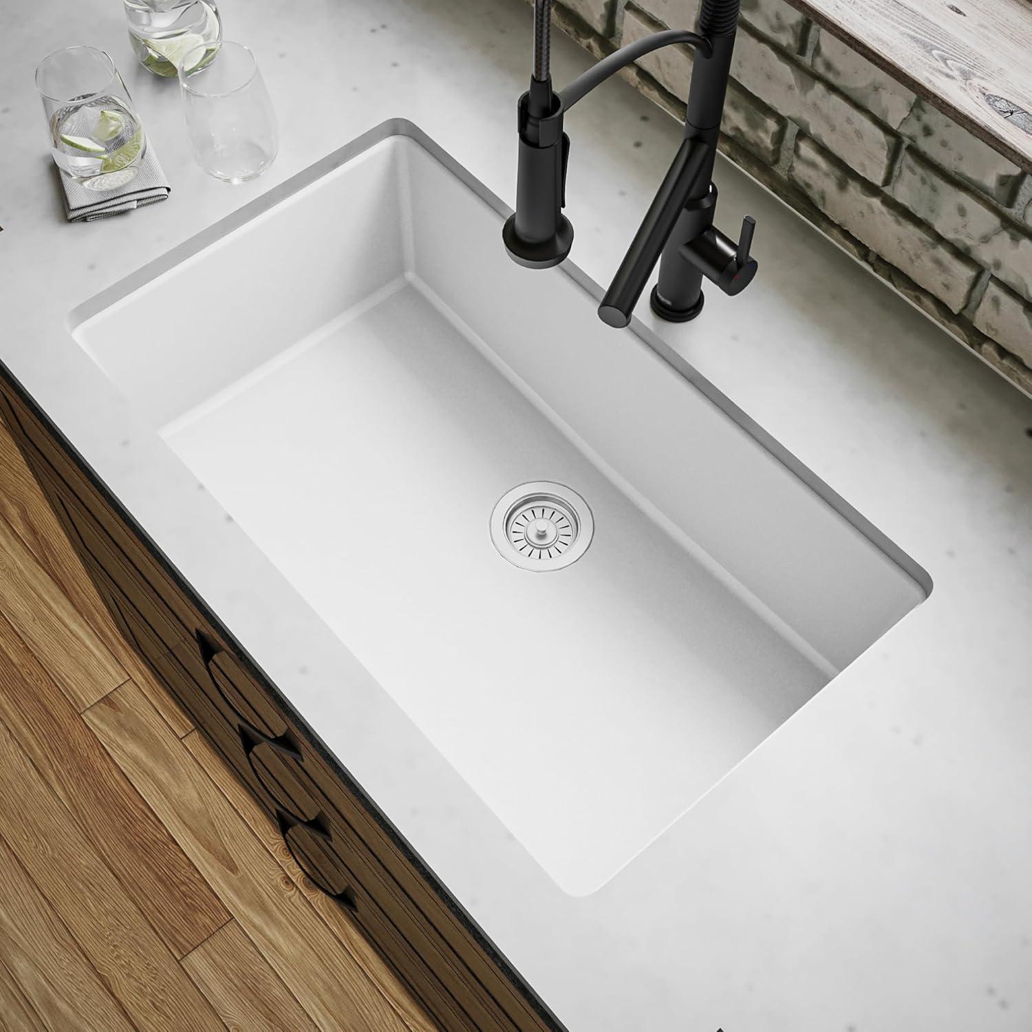 Karran Quartz 32-1/4'' X 19-1/4'' Large Single Bowl Undermount Kitchen Sink