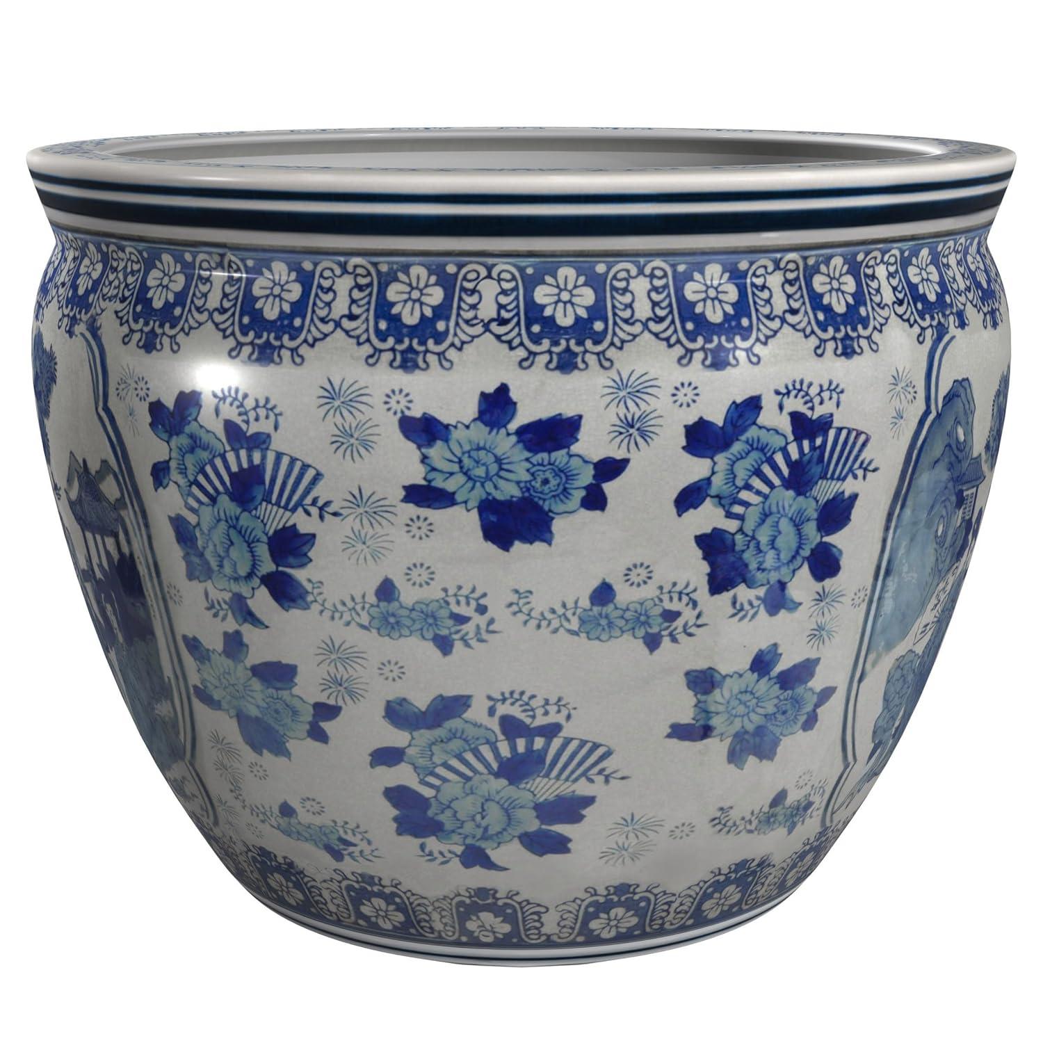 Large Blue and White Chinese Porcelain Pot Planter