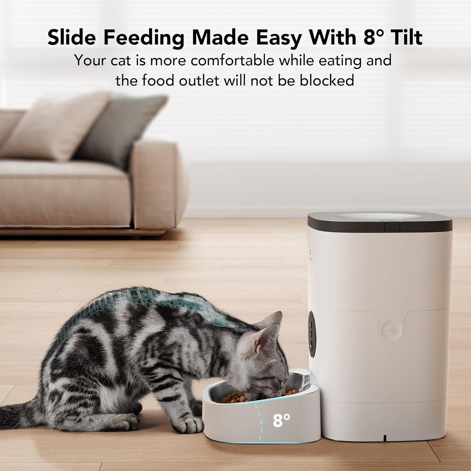 WiFi Automatic Pet Feeder with Stainless Steel Bowl, 4L