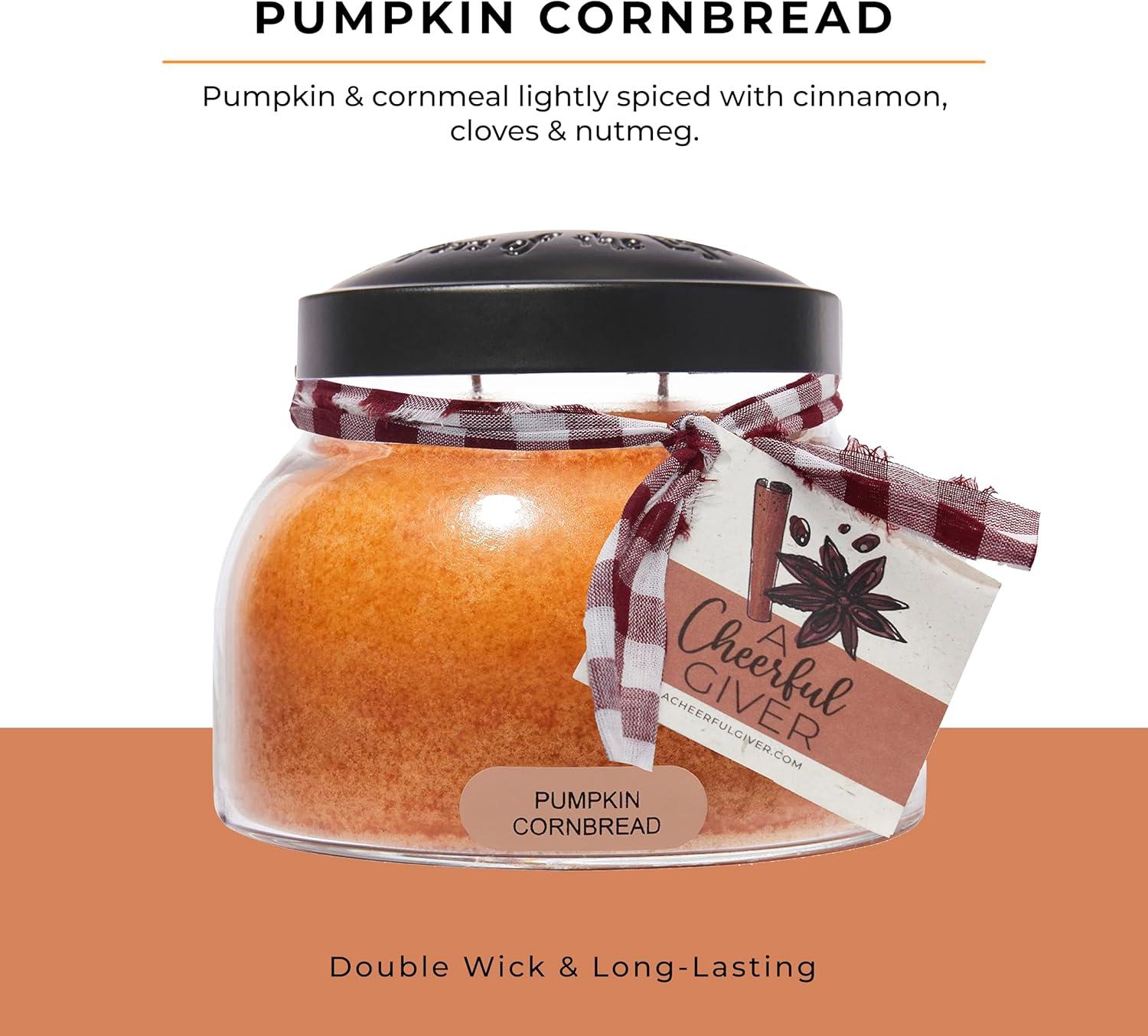 Pumpkin Cornbread Scented Jar Candle with Black Lid