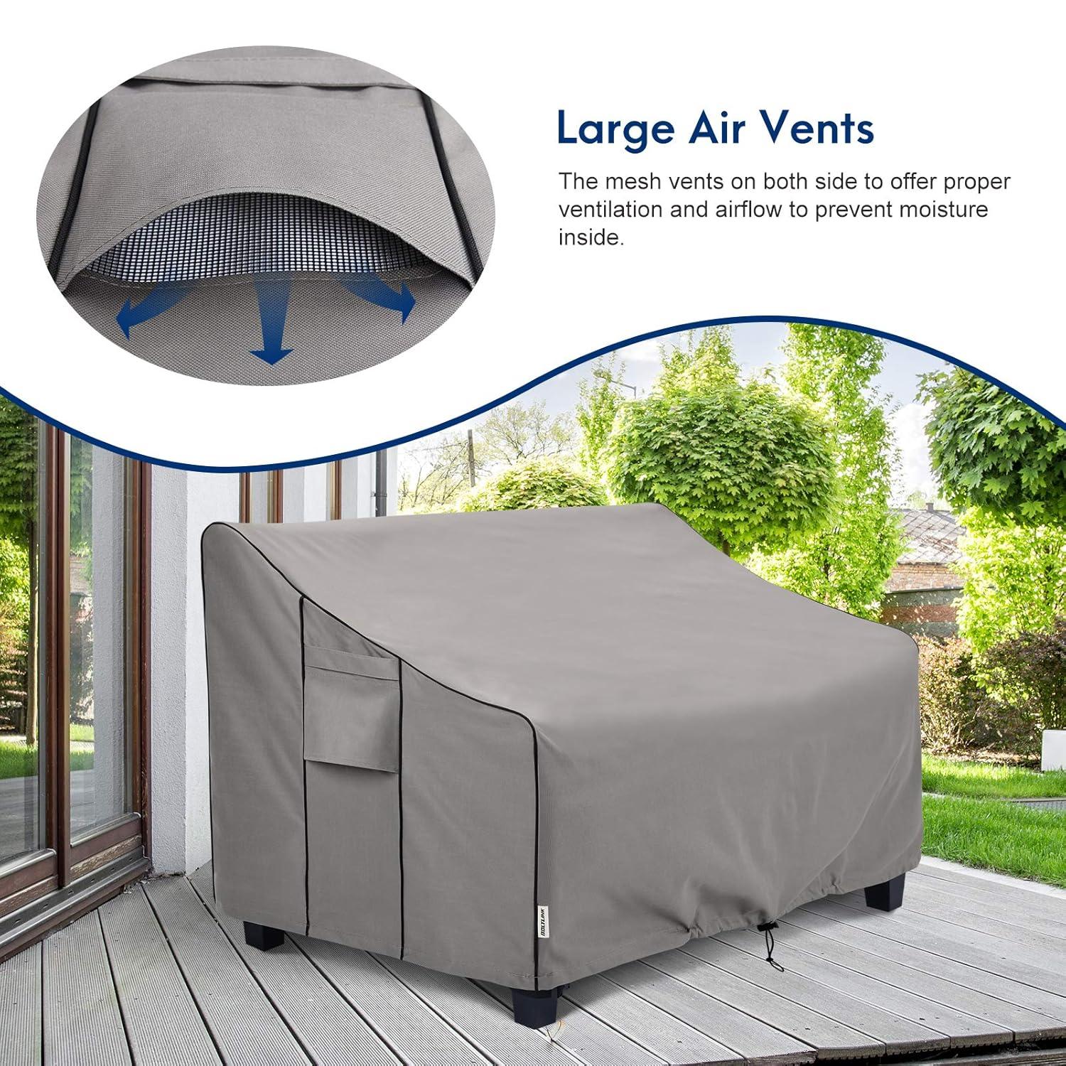 Outdoor Patio Furniture Covers Waterproof ,Durable 3-Seater Sofa Cover Fits up to 79W x 38D x 35H inches