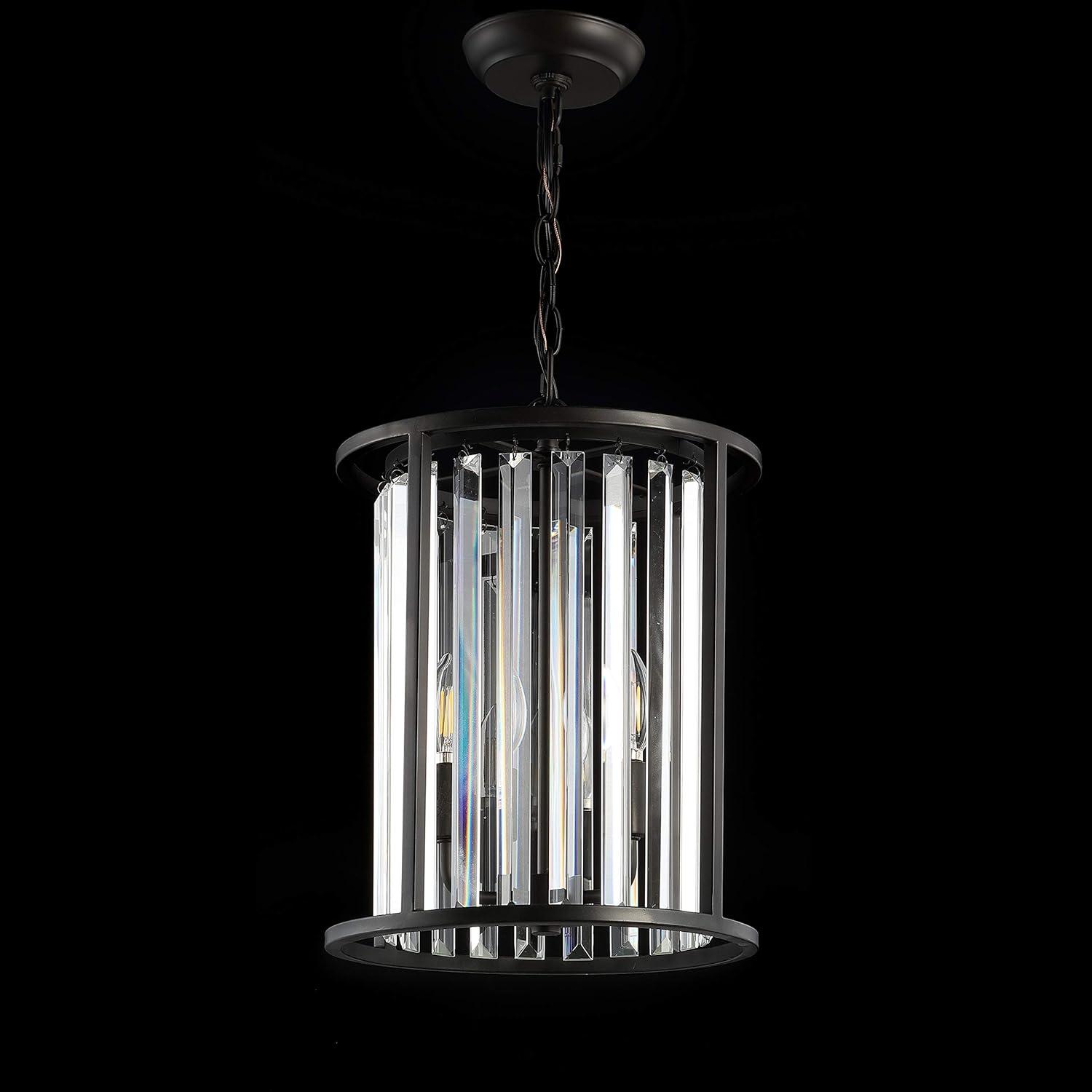 Bevin 16" Oil Rubbed Bronze Cylinder Crystal LED Pendant