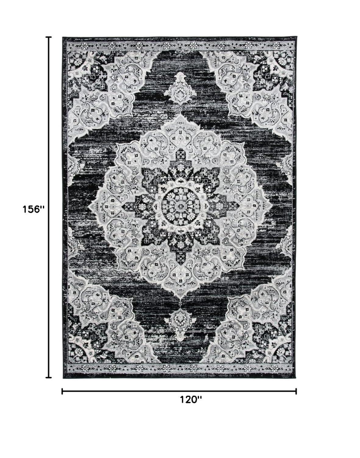 SAFAVIEH Brentwood Dimitri Floral Bordered Area Rug, 10' x 13', Black/Grey