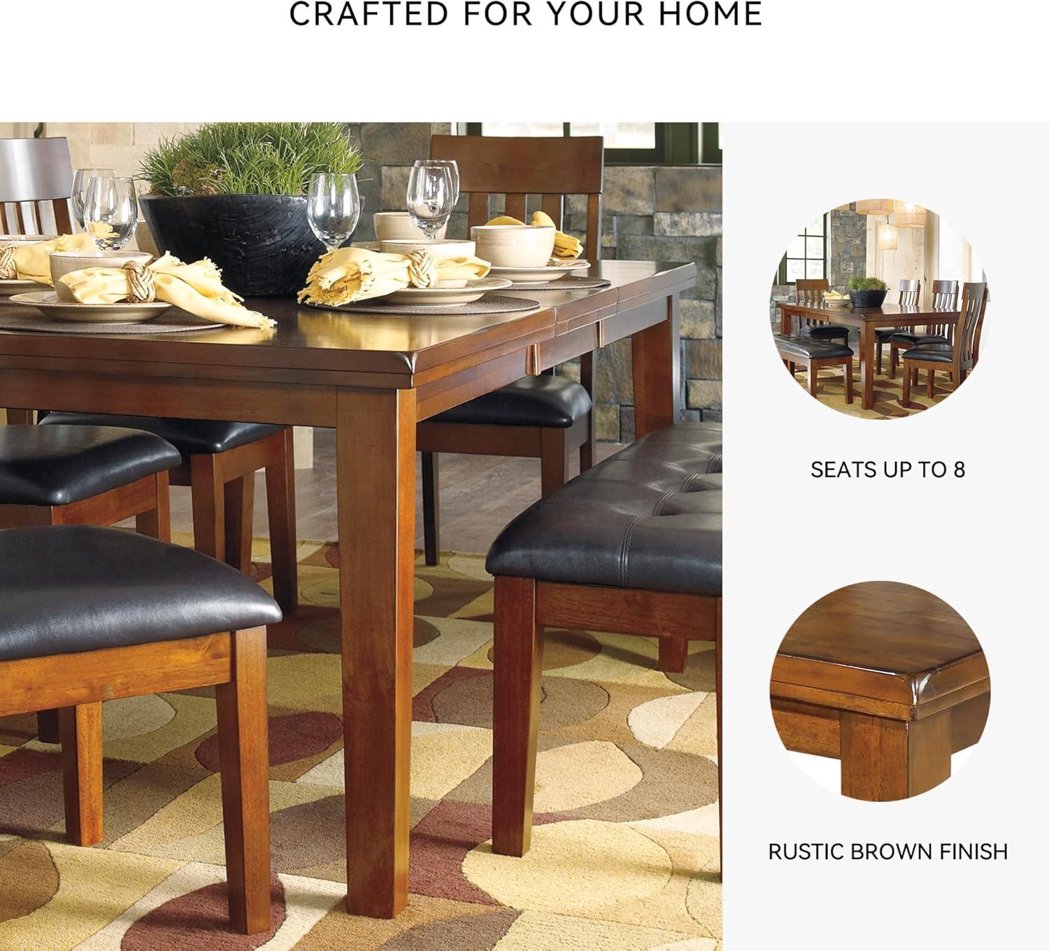 Ralene Rectangular Butterfly Extendable Dining Table Wood/Medium Brown - Signature Design by Ashley: Plank-Style, Seats 6