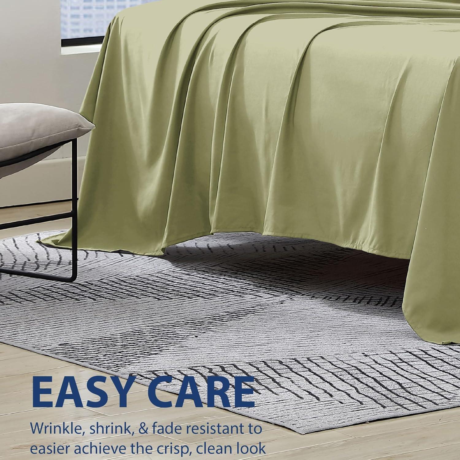 Swift Home | 1-Piece Microfiber Flat Sheet Sage King